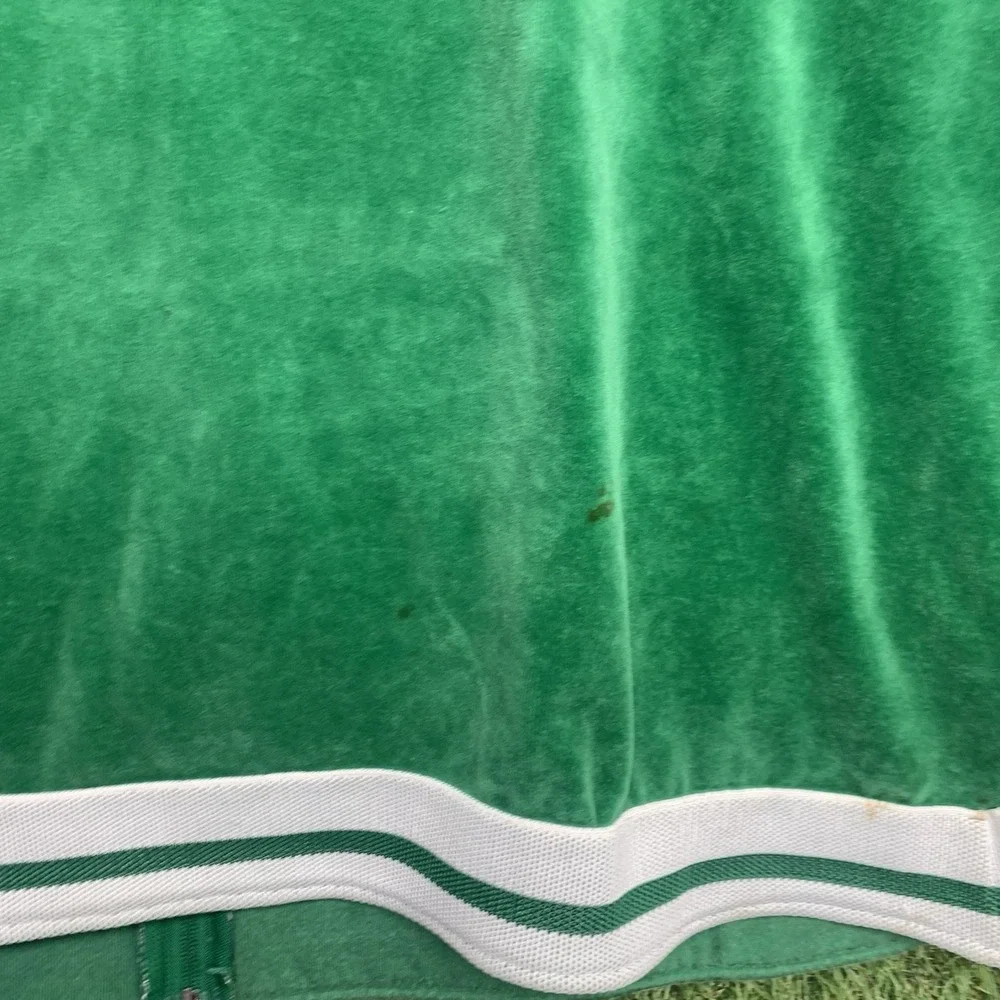 Boston Celtics Jacket Mens 2XL Green White NBA Basketball Velour Full Zip Warmup
